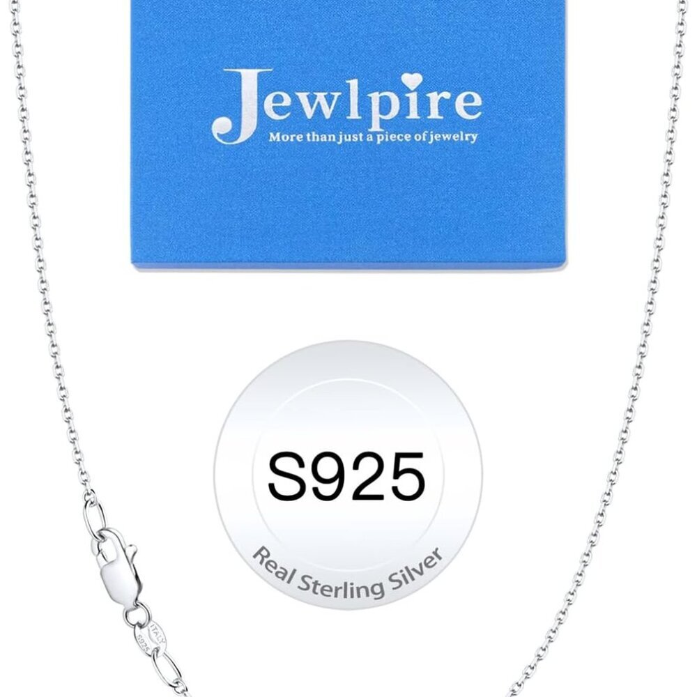 Sterling Silver Cable Chain Necklace 18 Inch 1mm 925 Plated Women's Jewelry